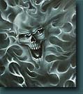 truefire and skull airbrush art